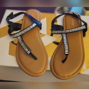 ❤️3/$25 WestLoop®️ Women's Rhinestone 💎 Sandals-Size Large 9/10